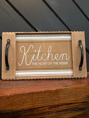Rustic Brown 'Kitchen' Decorative Serving Tray